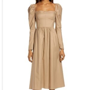 NWT Reformation Luce long sleeve stretch organic-cotton dress Size 12